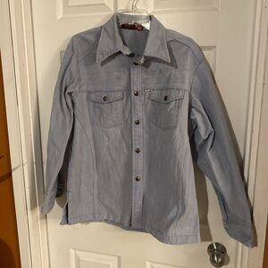 Dickies Shirt Men’s Size 44Refular Vibtage Made In USA Snap Front Cotton Blue